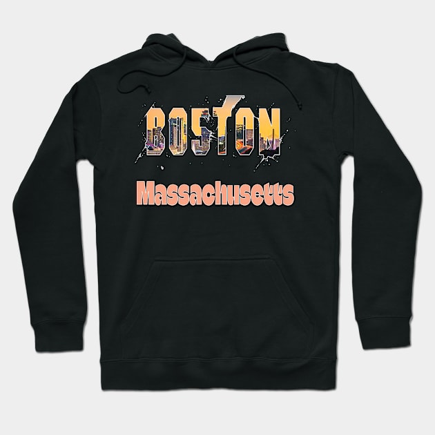 Boston Massachusetts Hoodie by TeeText